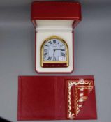 CARTIER-WECKER "ROMANE" / cartier alarm clock, Quartz-Uhr. Manufaktur "must de Cartier"/ Paris.