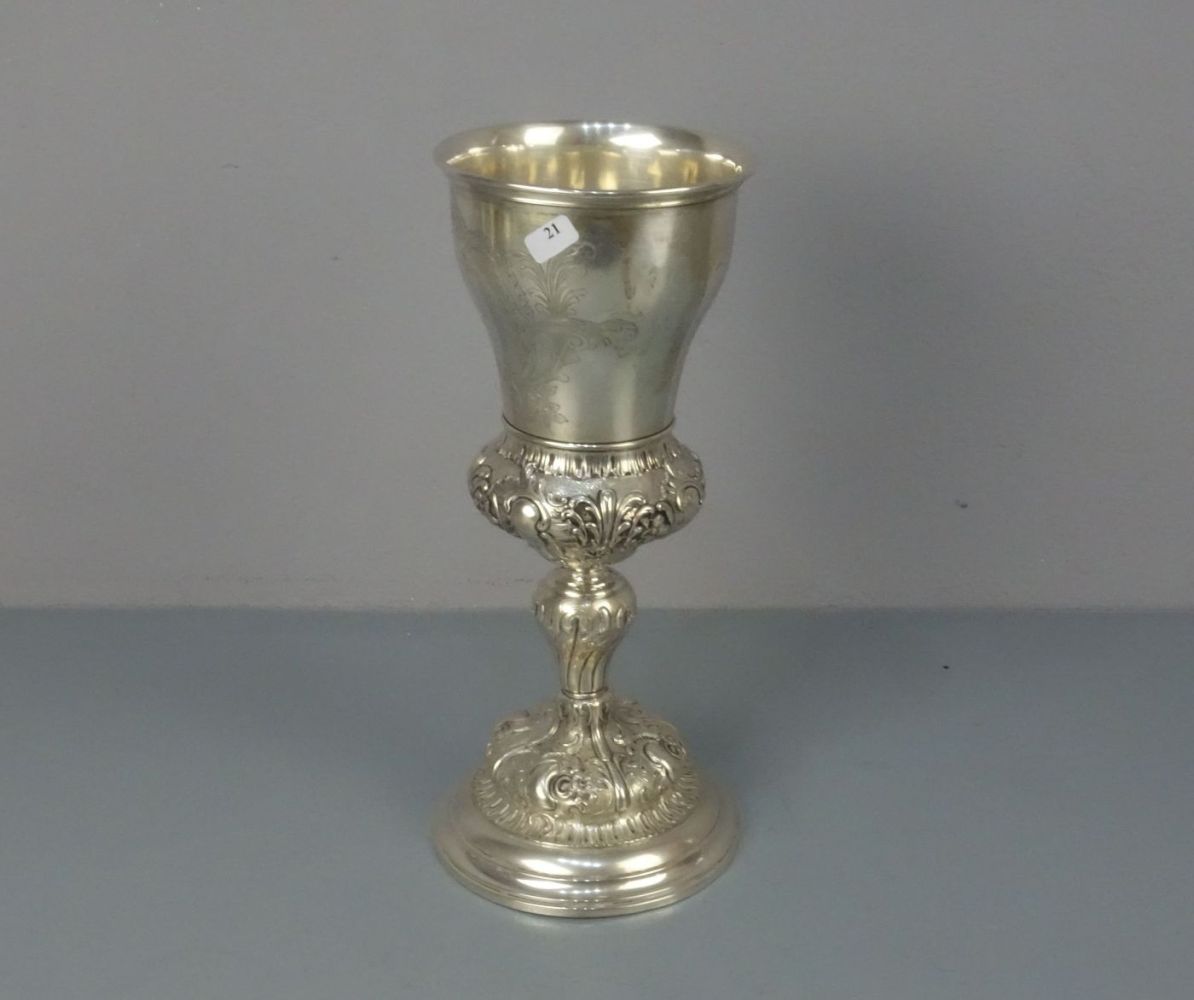 SILBERNER POKAL IN BAROCKEN FORMEN, 800er Silber (425,5 g), Österreich - Ungarn, 1872-1922,