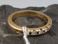 HALB - MEMORY - RING, 585er Gelbgold (3,9 g), besetzt mit 9 Brillanten. In der Ringschiene