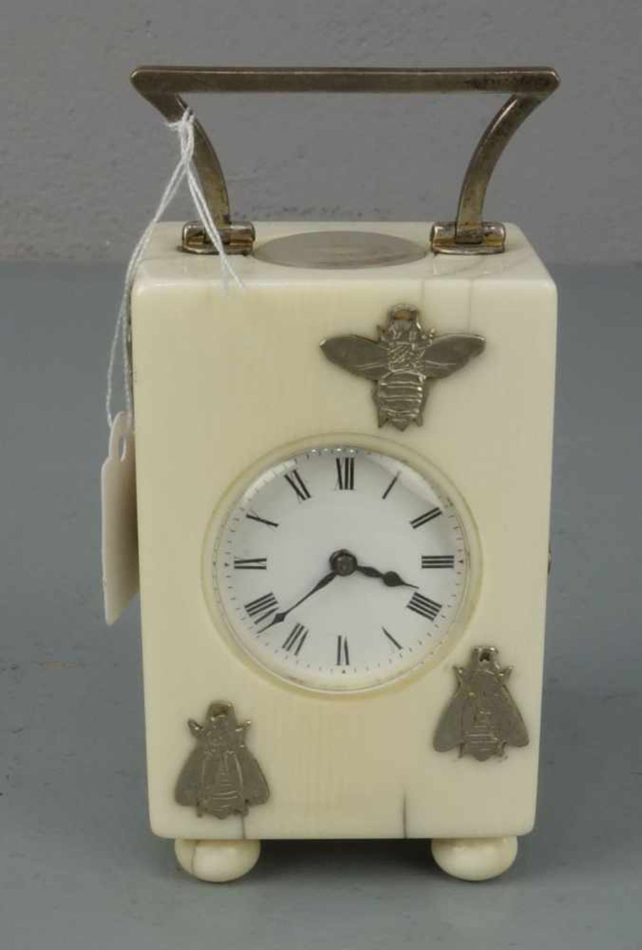 FREIMAURERUHR IM ELFENBEINGEHÄUSE mit Silbermonturen / masonic watch. Silber gepunzt London 1922,