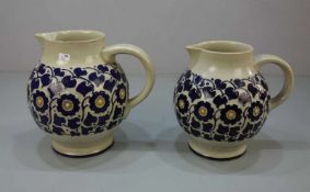 PAAR JUGENDSTIL KRÜGE / KANNEN unterschiedlicher Größe / art nouveau ceramic jugs, Keramik,