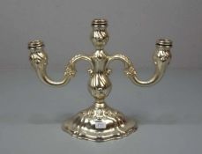 DREIFLAMMIGER KANDELABER / KERZENSTÄNDER / candle stick holder, deutsch, 20. Jh., 925er