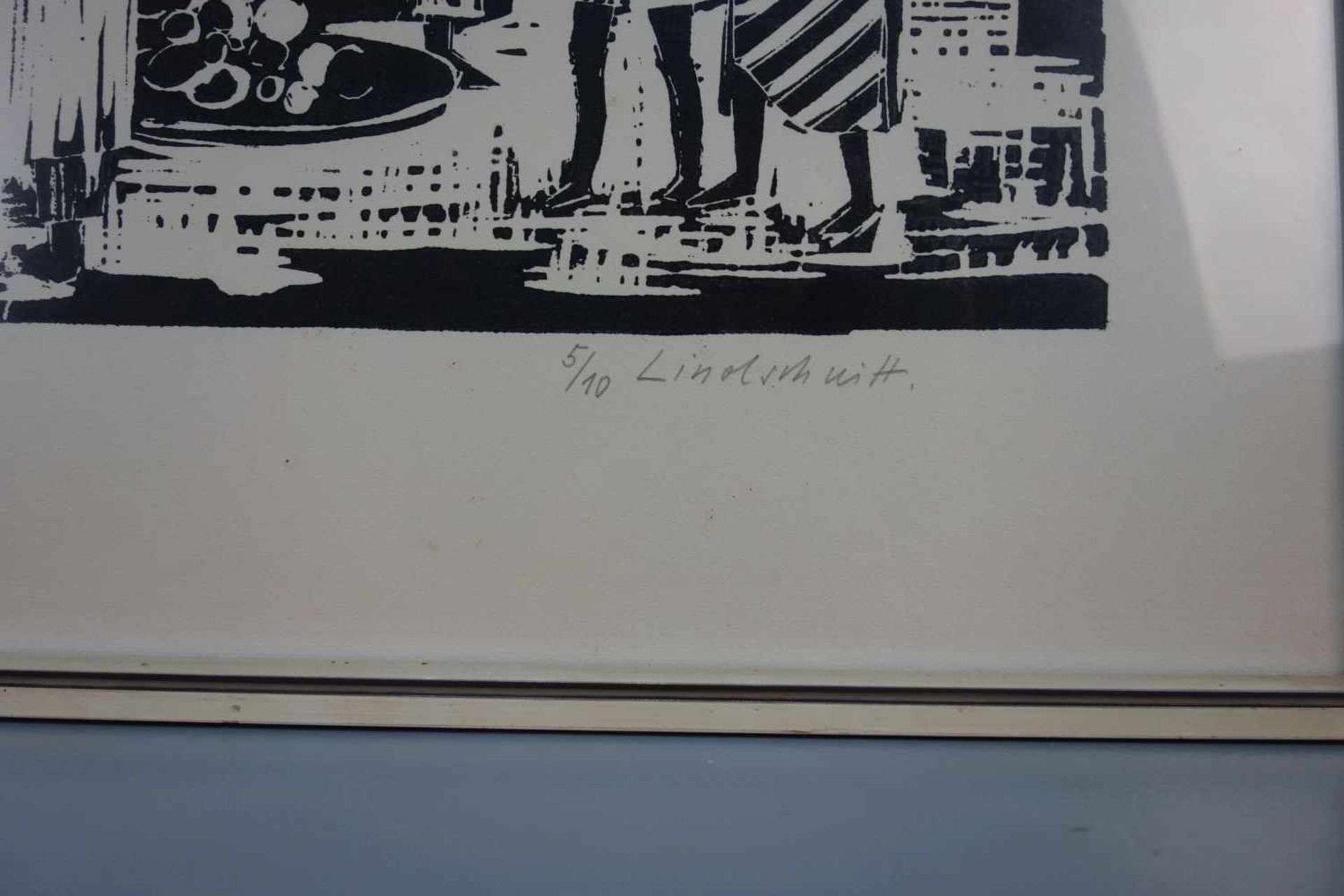 LAMBERT, KURT (Berlin 1908-1967 Hamburg), Linolschnitt: "Freetown", u. l. signiert "Lambert", - Image 2 of 3