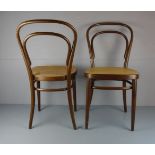 PAAR THONET BUGHOLZSTÜHLE MIT GEFLECHT / BISTROSTÜHLE / KAFFEEHAUSSTÜHLE / pair of chairs, Entwurf