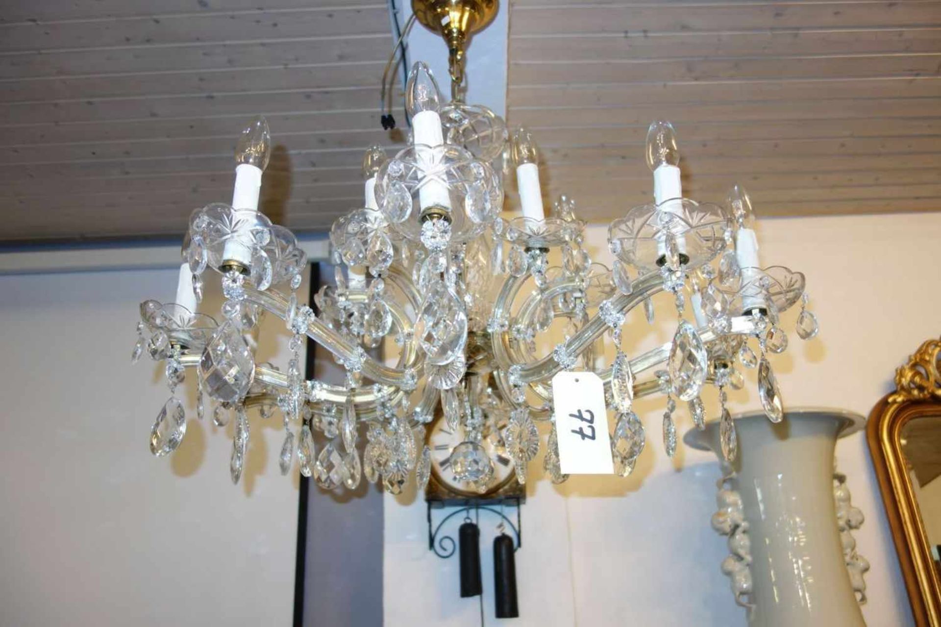 SELTENER, FÜNFZEHNFLAMMIGER MARIA-THERESIA-LÜSTER / SALONLÜSTER / chandelier, Messing und - Bild 2 aus 3