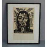 SCHMIDT-ROTTLUFF, KARL (1884-1976), Holzschnitt auf elfenbeinfarbenem Velin / woodcut: "Christus",