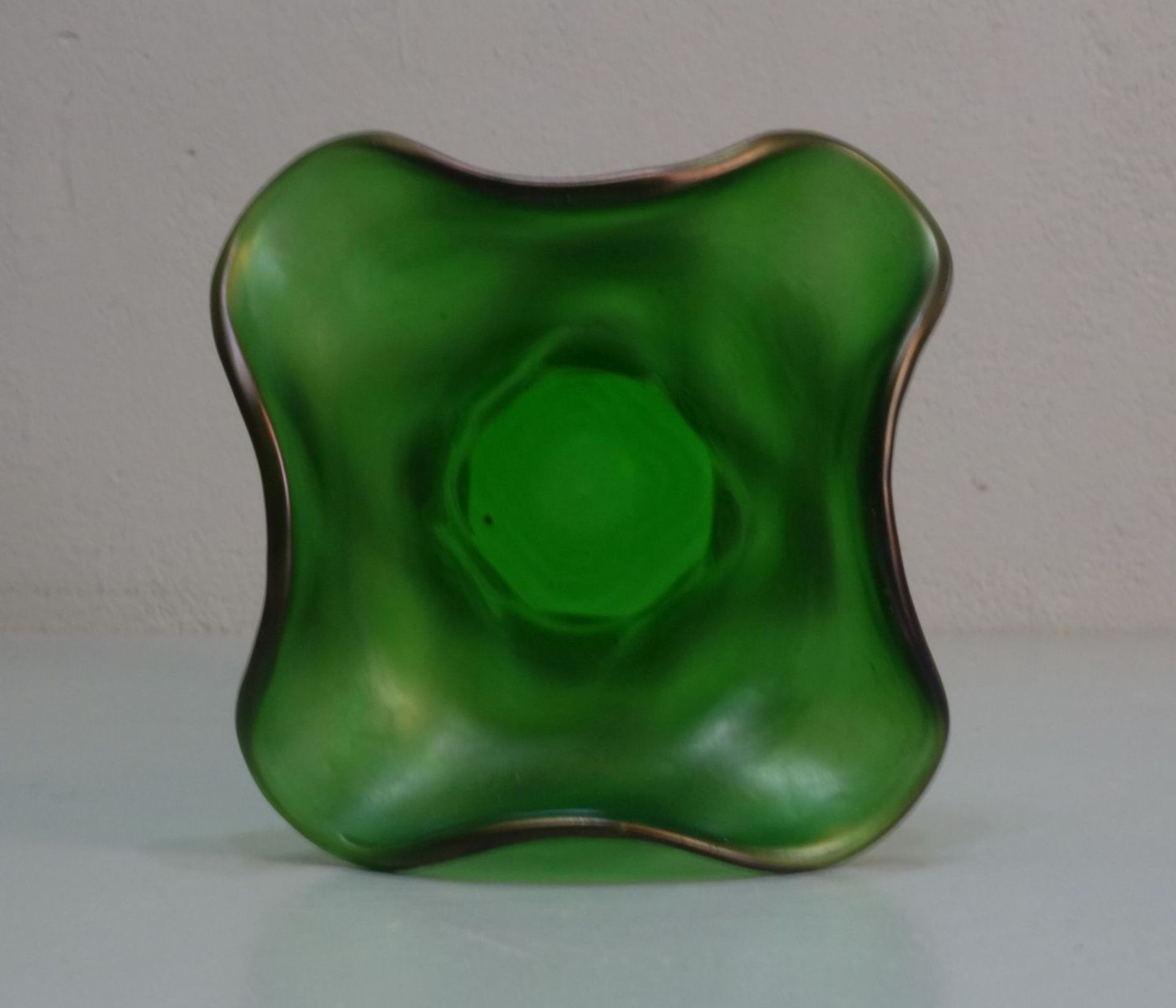 JUGENDSTIL - VASE / art nouveau vase, Glas, Böhmen, Glasfabrik Elisabeth / Elisabethenhütte: - Bild 3 aus 3