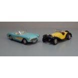 PAAR MODELL-AUTOS / OLDTIMERMODELLE / tin toy cars, Metall und Kunststoff, Hersteller Burago. 1) "