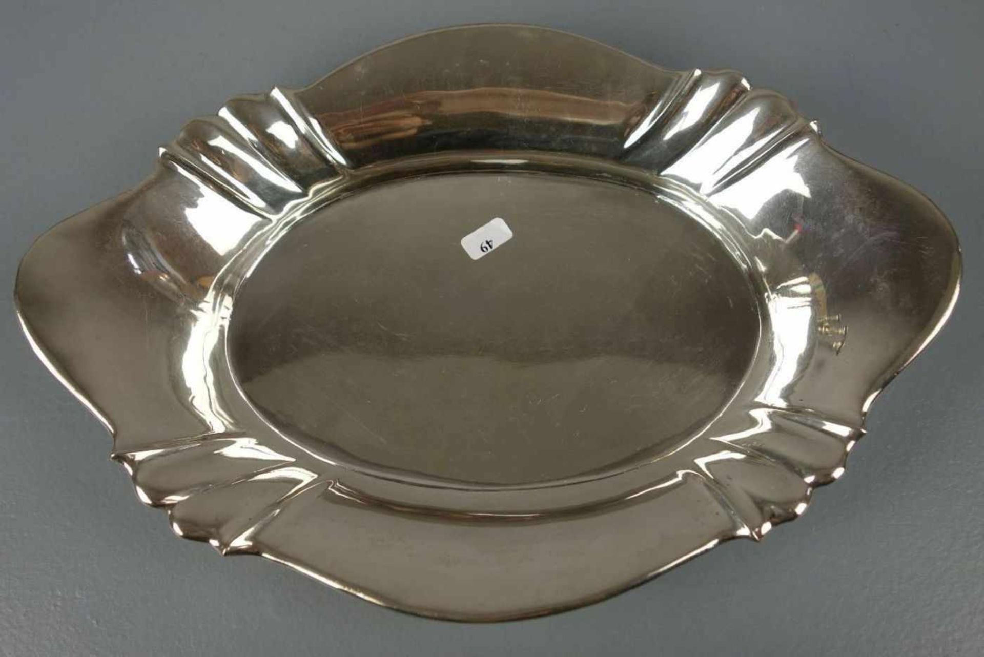SILBERNE SCHALE / silver bowl, 800er Silber (342 g), gepunzt mit Halbmond, Krone und - Image 4 of 4