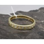 RING / MEMORYRING, 585er Gelbgold (mit Säure getestet, 3 g), Ringschiene umlaufend besetzt mit