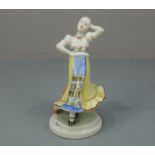 FIGUR: "Ungarische Tänzerin" / porcelain figure: "Hungarian Dancer", Porzellan, unter dem runden,