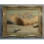 KETTEMANN, ERWIN (München 1897-1971 Tegernsee), Gemälde / painting: "Winterabend bei St. Moritz