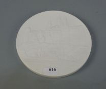 PORZELLAN-PLAKETTE / porcelain, Biskuitporzellan, Manufaktur Meissen, Marke seit 1934. Relief der