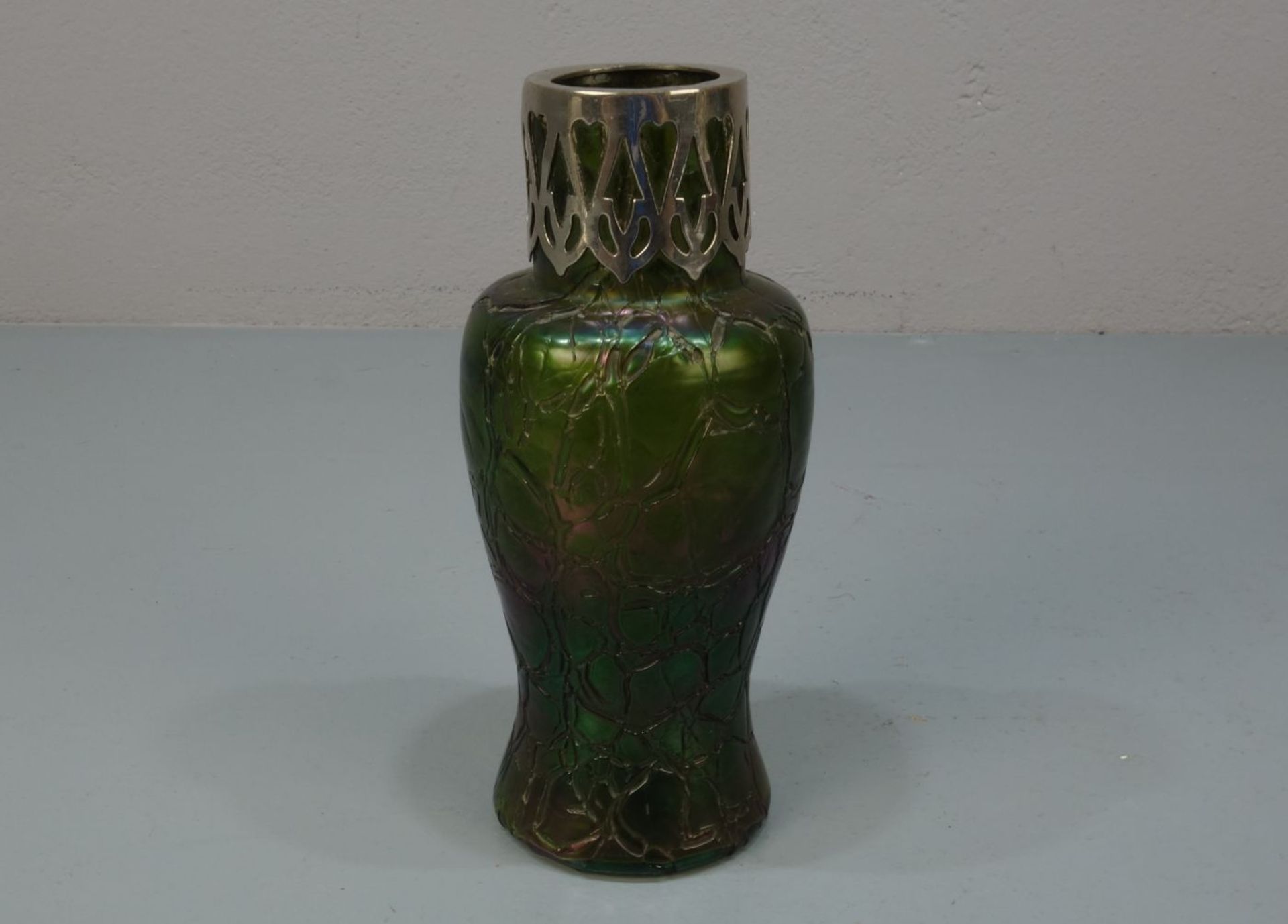 JUGENDSTIL - VASE / art nouveau vase, Glas, Böhmen, Glasfabrik Elisabeth / Elisabethenhütte: - Bild 2 aus 3