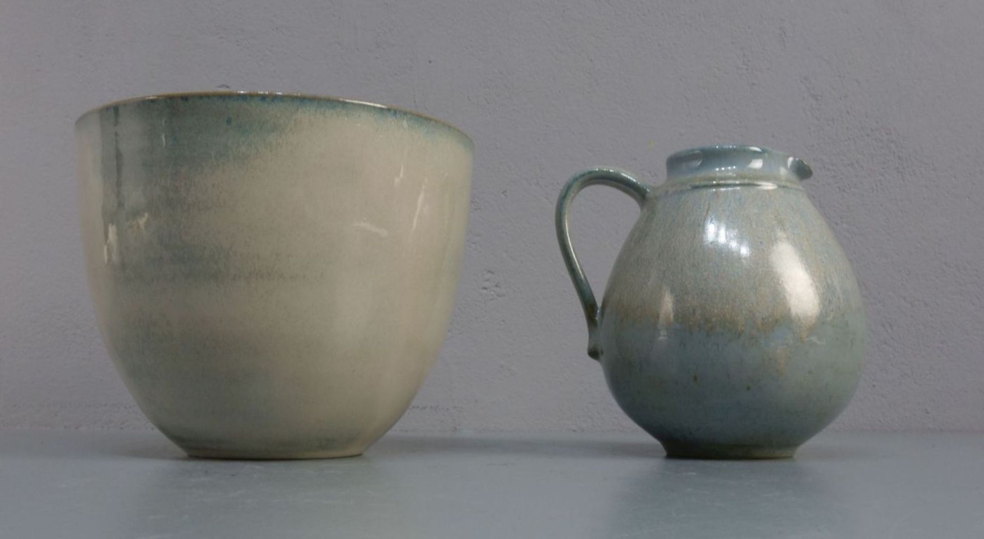 SCHALE UND KRUG / bowl and jug, Keramik / Studiokeramik, Töpferei Gisela (geb. 1938) und Walter ( - Image 2 of 4