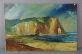 HOLTMAN, PETER PAUL (geb. 1946 in Onnen / Leeuwarden, NL), Gemälde: "Steilküste Falaises d'Étretat /