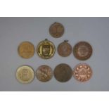 KONVOLUT MEDAILLEN UND GEDENKMÜNZEN / medals, Bronze und Kupfer. 9-teiliges Konvolut, Jahrgänge