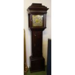 ENGLISCHE STANDUHR im Mahagonigehäuse / longcase clock, um 1880. Dreizoniger Aufbau mit profilierter
