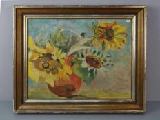 VON MASSENBACH, LIGGES (19./20. Jh.), Gemälde / painting: "Stillleben mit Sonnenblumen", 1. Hälfte