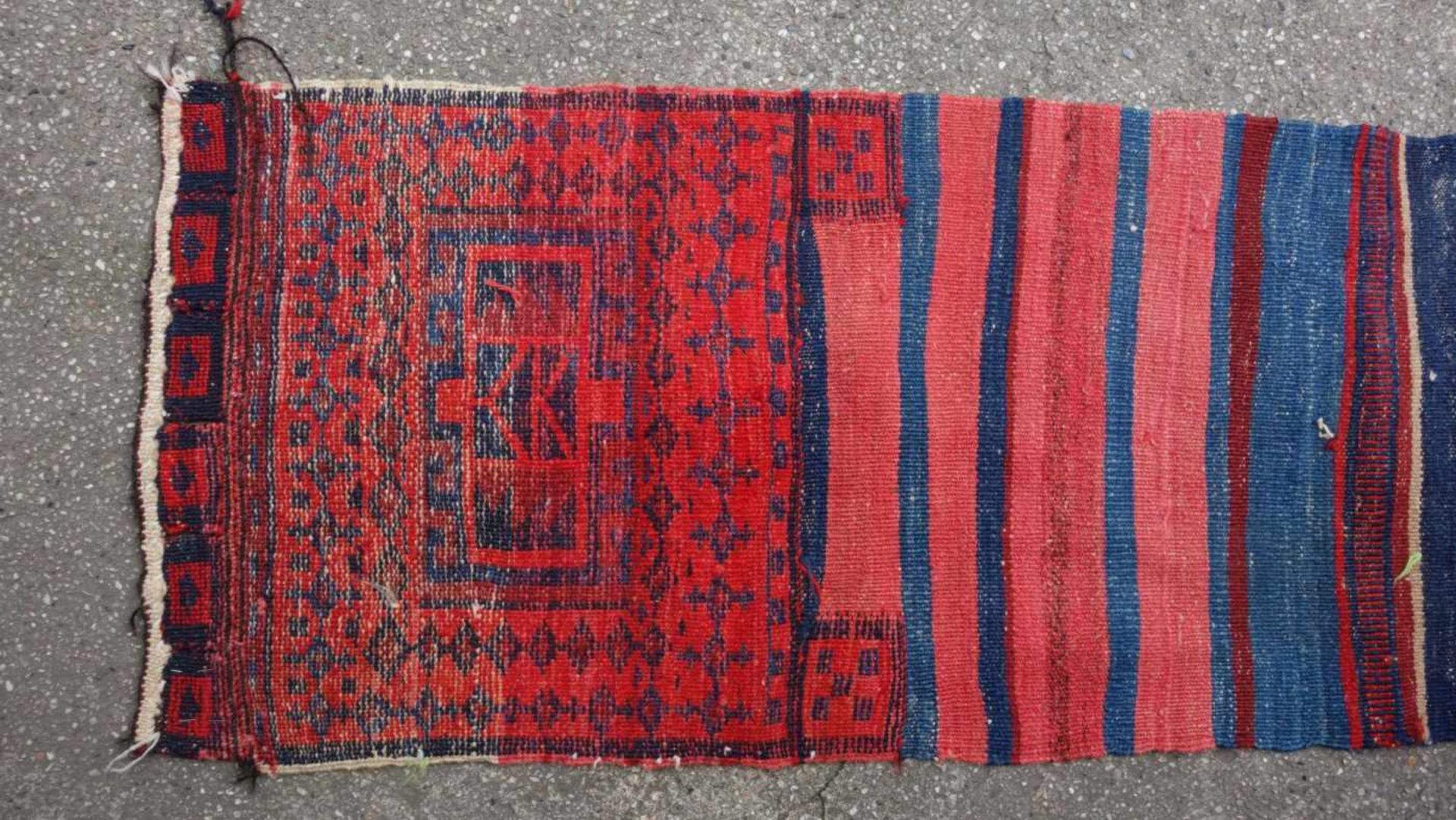 PERSISCHE VORRATSTASCHE / LURI TASCHENFRONT / TEPPICH / rug, um 1920, Wolle, Persien. Tasche mit - Image 4 of 6