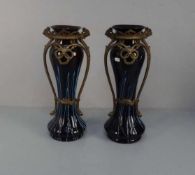 JUGENDSTIL VASENPAAR / pair of art nouveau vases, Glas, ungemarkt, Böhmen, Glasfabrik Elisabeth /