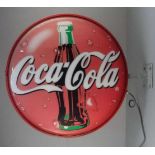 COCA COLA - WERBESCHILD / advertising / promotional sign, beidseitig gestaltetes Leuchtschild zur