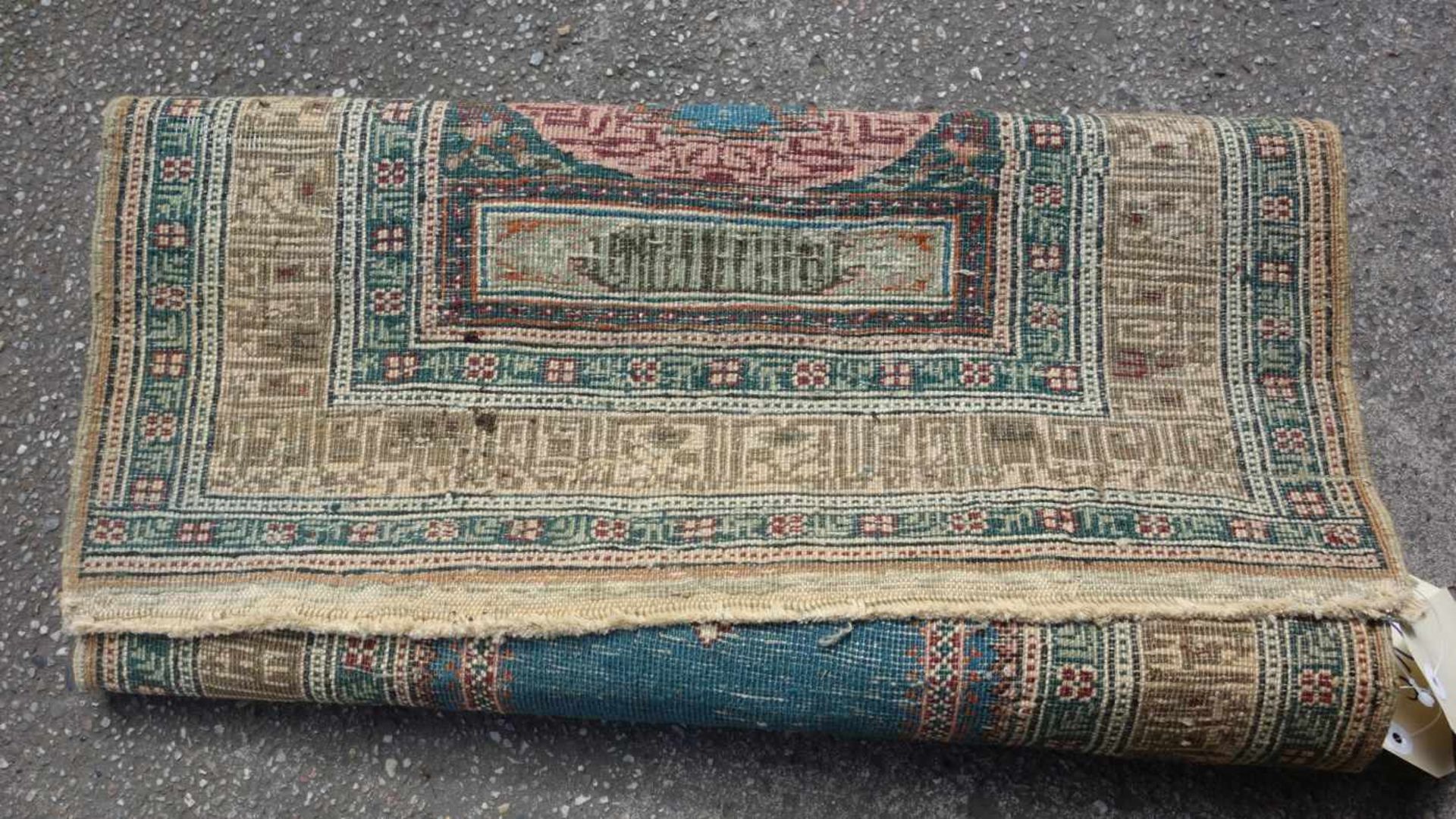 KLEINER TÜRKISCHER GEBETSTEPPICH / turkish praying rug, 20 Jh., mercerisierte Wolle und / oder - Image 9 of 9