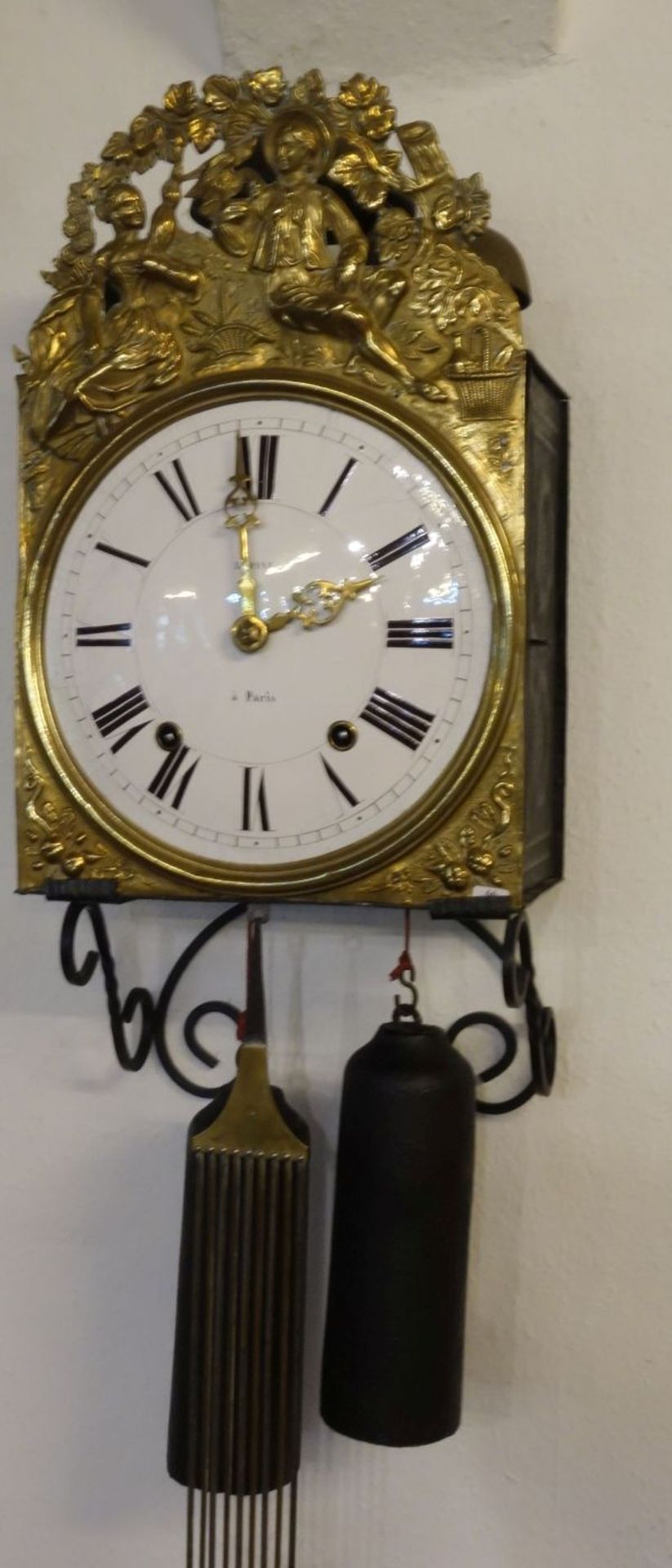 COMTOISE / COMPTOISE / PENDELUHR / sogenannte BURGUNDERUHR / wall clock, 19. Jh., Frankreich, - Bild 2 aus 5