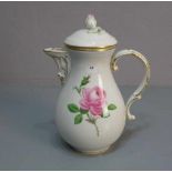 KAFFEEKANNE / coffeepot, Porzellan, Manufaktur Meissen, unterglasurblaue Schwertermarke, Marke