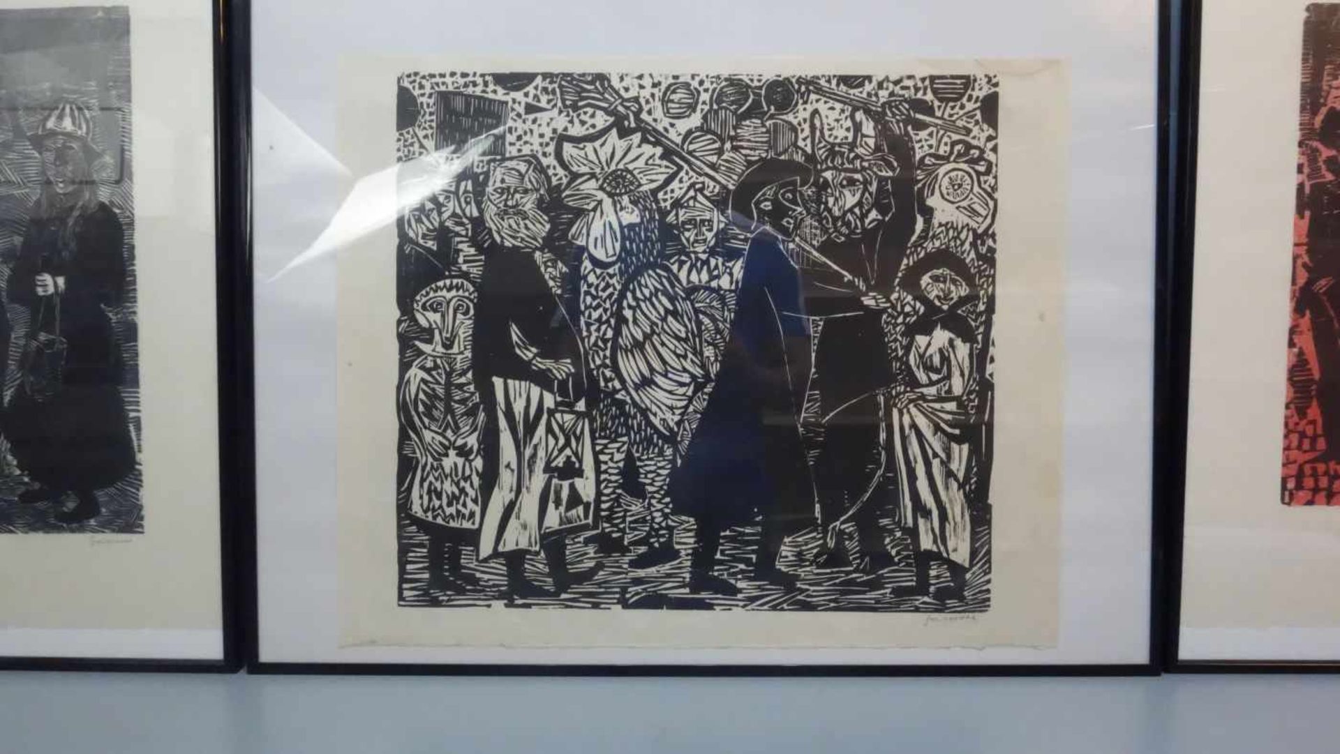 GRIMM, WILLEM (Eberstadt 1904-1986 Hamburg), drei Holzschnitte / woodcuts: "Rummelpott-Szenen" auf - Bild 2 aus 6