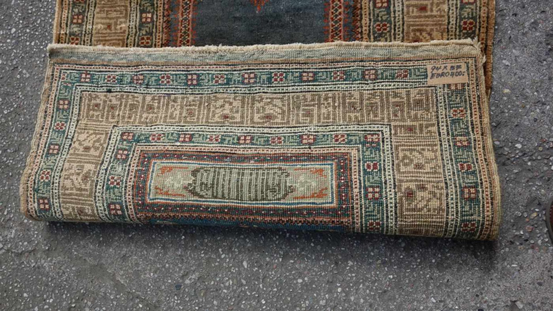 KLEINER TÜRKISCHER GEBETSTEPPICH / turkish praying rug, 20 Jh., mercerisierte Wolle und / oder - Image 5 of 9