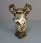 VASE MIT METALLMONTUREN, Steingut, Manufaktur Ludwig Wessel, Bonn, (unter dem Stand gemarkt) und