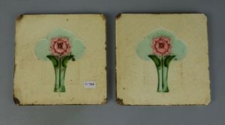 PAAR JUGENDSTIL-FLIESEN / two art nouveau tiles, um 1900, Keramik. Manufaktur Minton & Hollins /