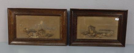 AQUARELLIST DES 19./20. JH., Paar Aquarelle mit Weißhöhungen / watercolours: "Hebron", um 1900.