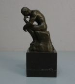 nach RODIN, AUGUSTE (Paris 1840-1917 Meudon): Skulptur / sculpture: "Der Denker" / "Penseur", Bronze