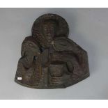 BILDHAUER DES 20./21. Jh., Skulptur / Relief: "Abendmahl in Emmaus", Bronze, dunkelbraun