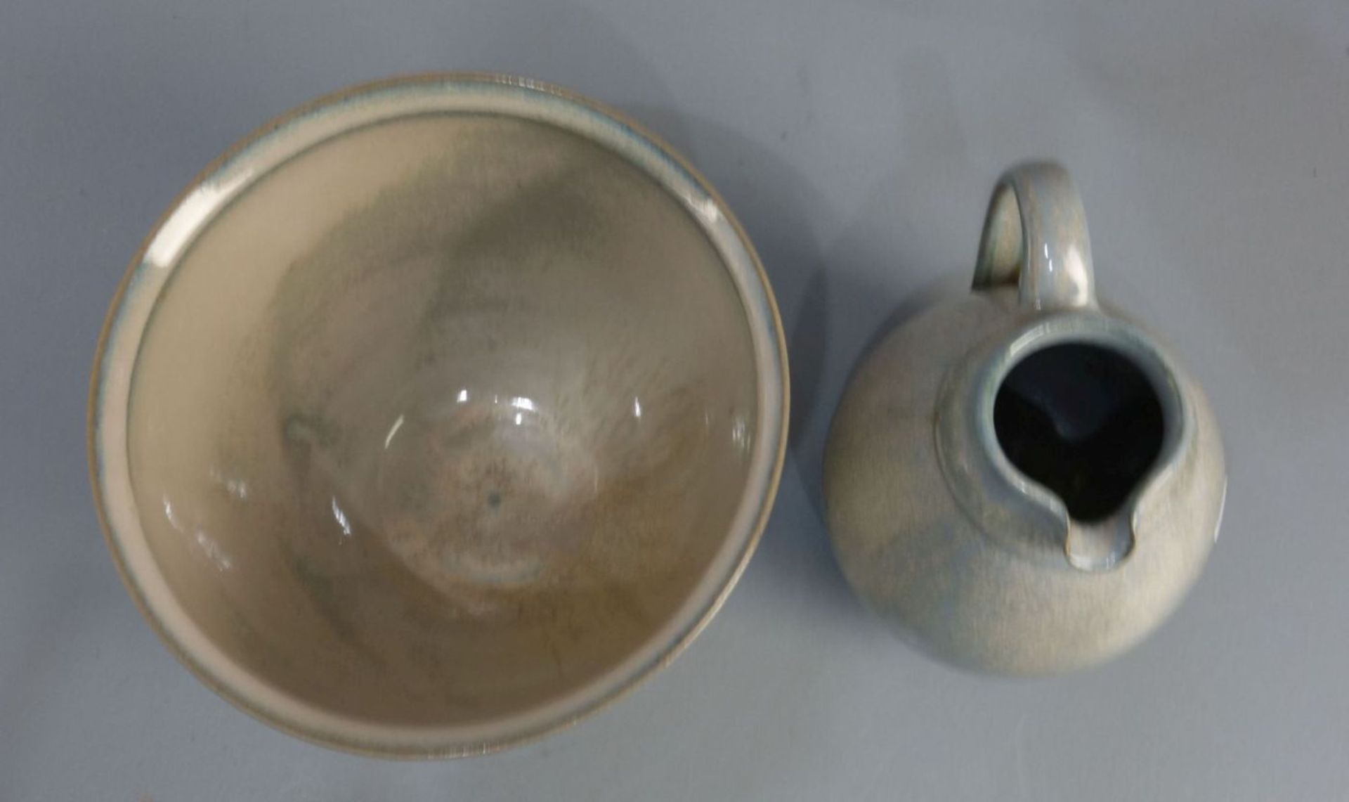 SCHALE UND KRUG / bowl and jug, Keramik / Studiokeramik, Töpferei Gisela (geb. 1938) und Walter ( - Image 3 of 4