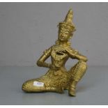 SKULPTUR / sculpture: "Tempelwächter", Bronze mit Goldbronzierung, wohl Thailand, 20. Jh..