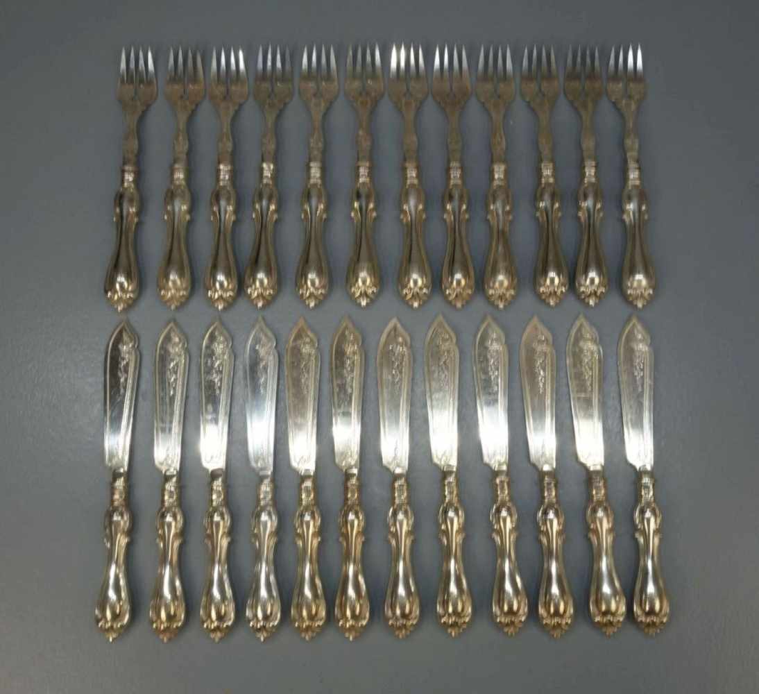 VERSILBERTES SPEISEBESTECK "Barock" / silver plated cutlery, WMF - Württembergische