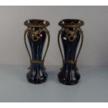 JUGENDSTIL VASENPAAR / pair of art nouveau vases, Glas, ungemarkt, Böhmen, Glasfabrik Elisabeth /