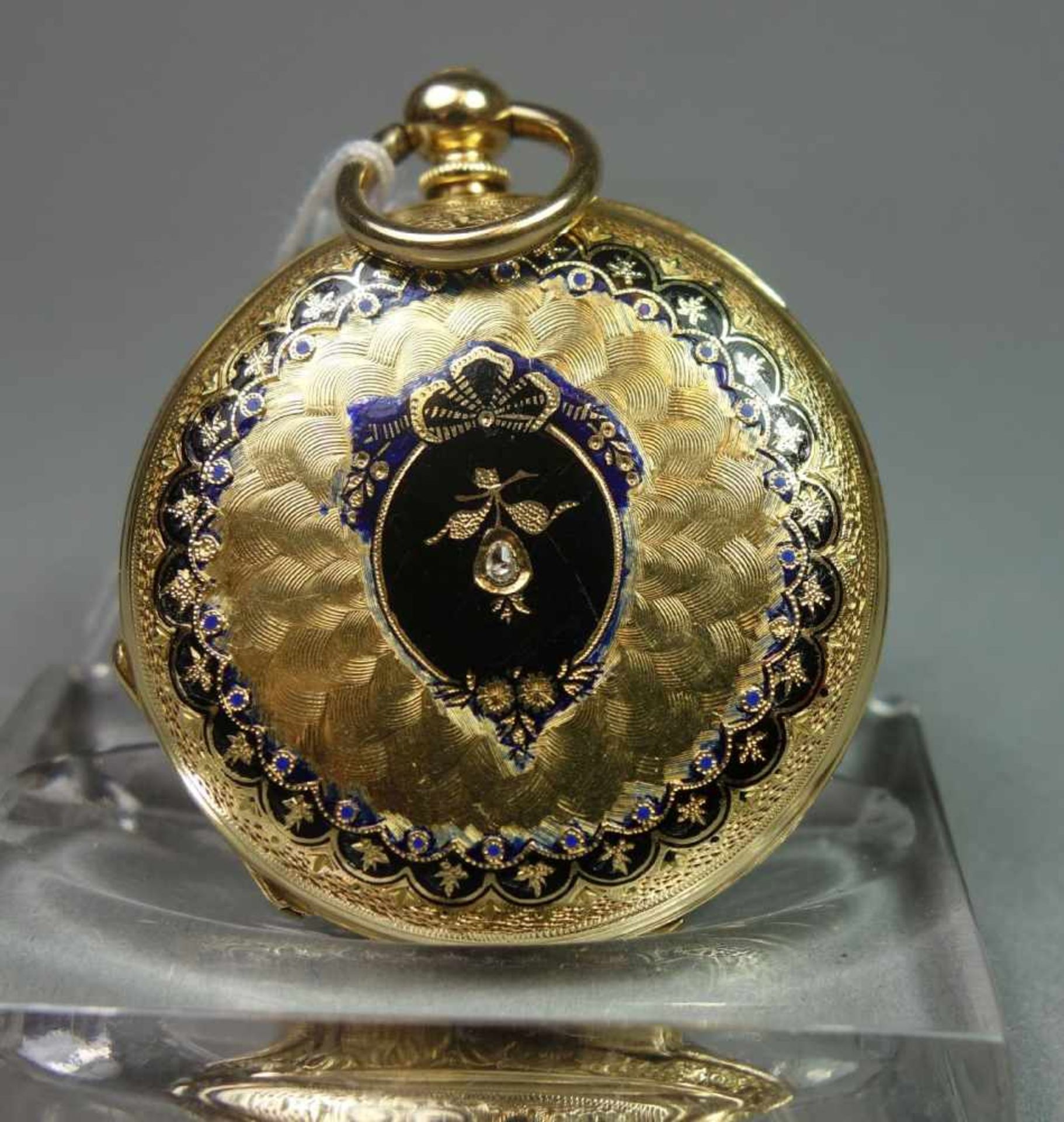 DAMEN GOLDSAVONETTE / SPRUNGDECKEL-TASCHENUHR / golden ladys hunter case pocket watch, wohl 19. - Image 4 of 8