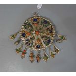 BERBER-SCHMUCK: DEKOR-ELEMENT / ANHÄNGERSCHEIBE / oriental accessoires / pendant, 19. Jh., Marokko,