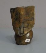 SHONA - SKULPTUR / sculpture: "Kopf", Serpentin, vollplastische Büste mit stilisiertem konischem