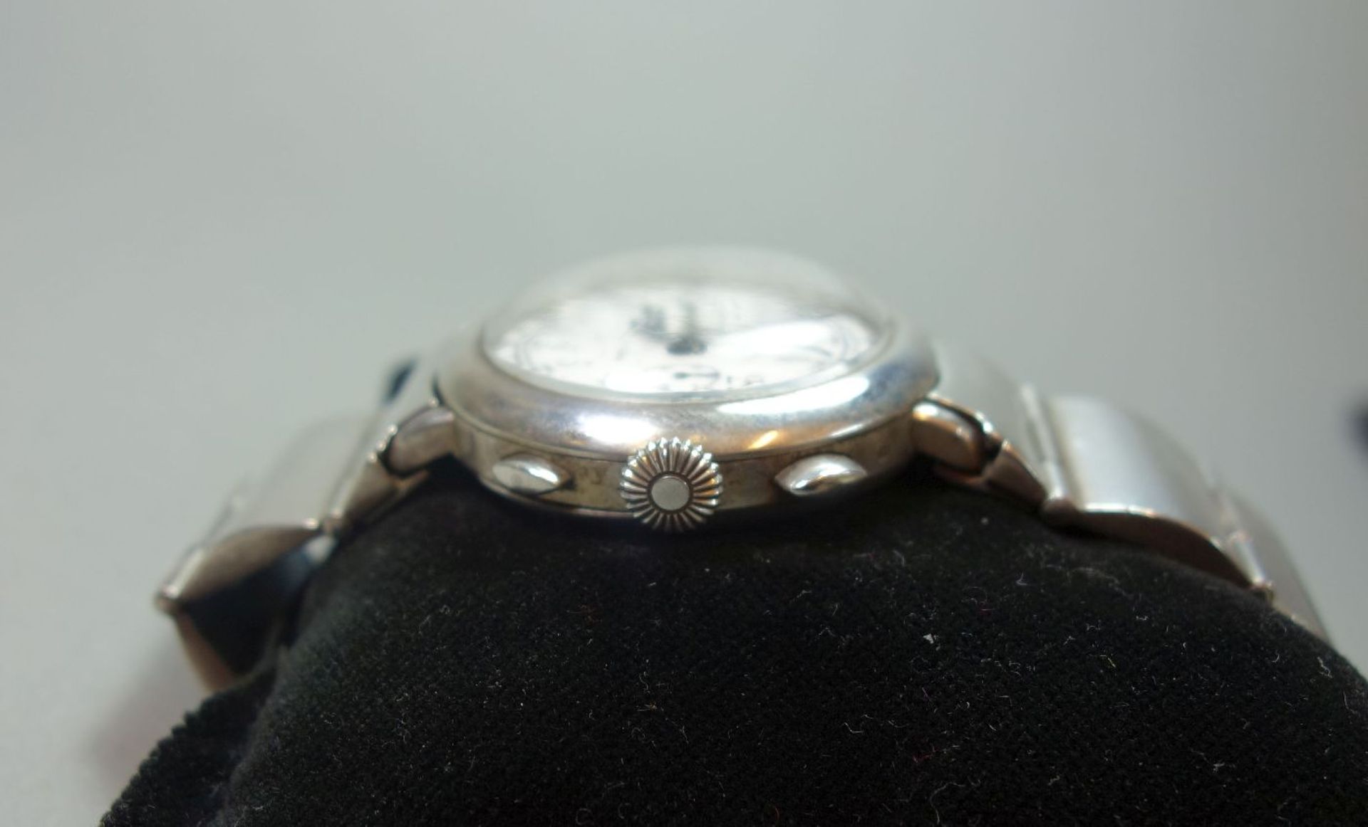 EBERHARD & Co. CHRONOGRAPH / ARMBANDUHR, wristwatch; Schweiz. Gehäuse und Armband aus Silber ( - Image 7 of 7