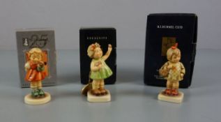 DREI HUMMELFIGUREN / porcelain figures: Goebel Hummel-Figuren, Marken nach 1991. "Herzlich
