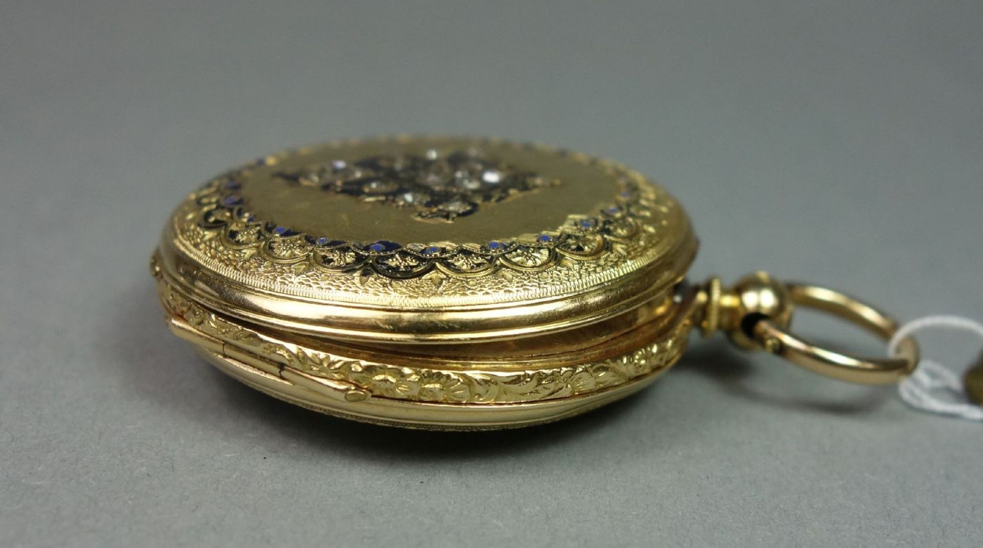 DAMEN GOLDSAVONETTE / SPRUNGDECKEL-TASCHENUHR / golden ladys hunter case pocket watch, wohl 19. - Image 2 of 8