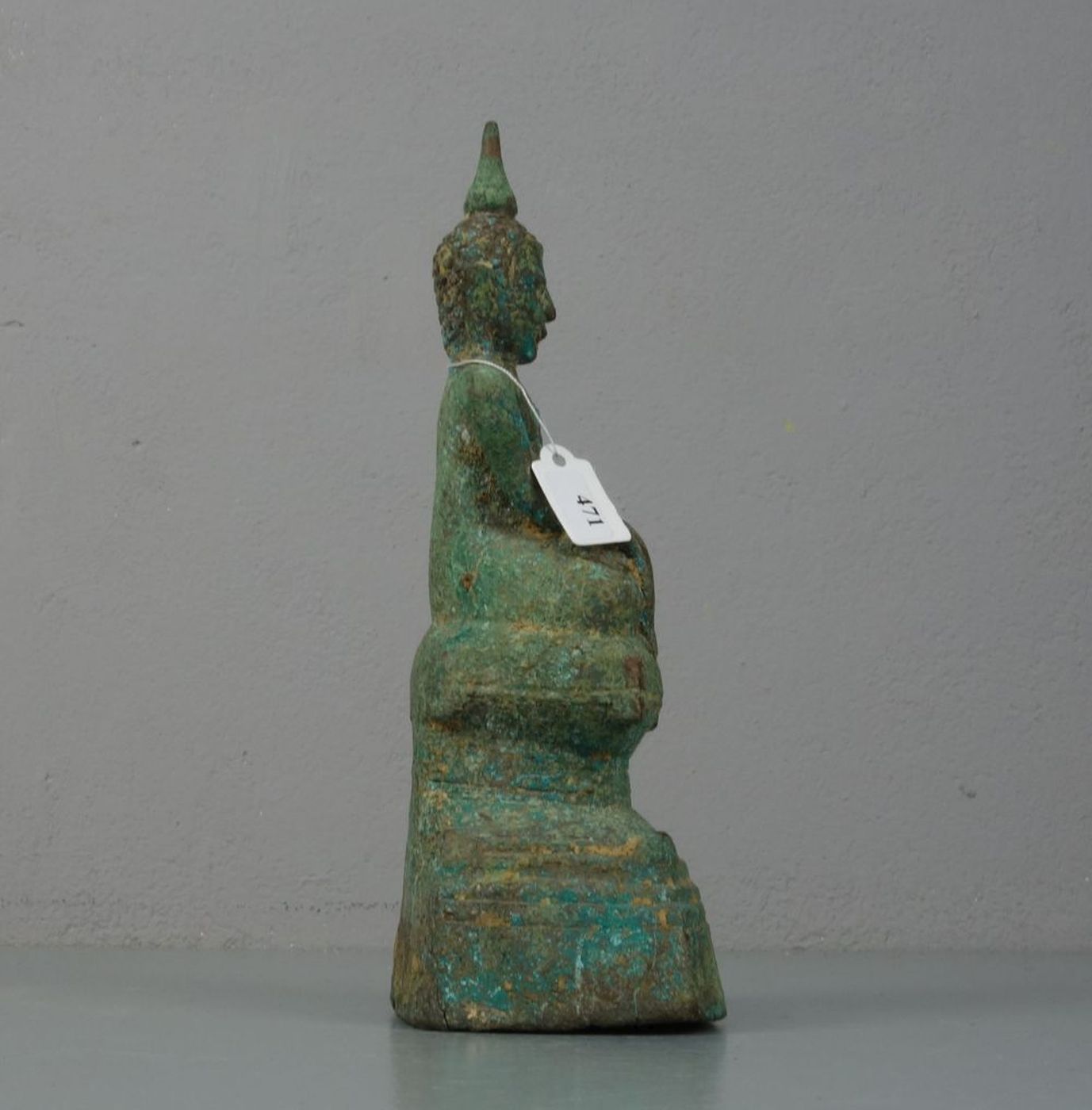 SKULPTUR / sculpture: "Buddha", Bronze, grün patiniert, Burma, Shan-Zeit (Tai Yai, 1315-1948, wohl - Image 4 of 5