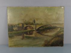 JANSEN, GERHARD (Maler des 19./20. Jh., Gemälde / painting: "Stadtvedute Rheine", Öl auf Leinwand