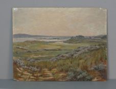 MALER DES 19./20. JH., Gemälde / painting: "Weite Küstenlandschaft mit Dünen und ferner