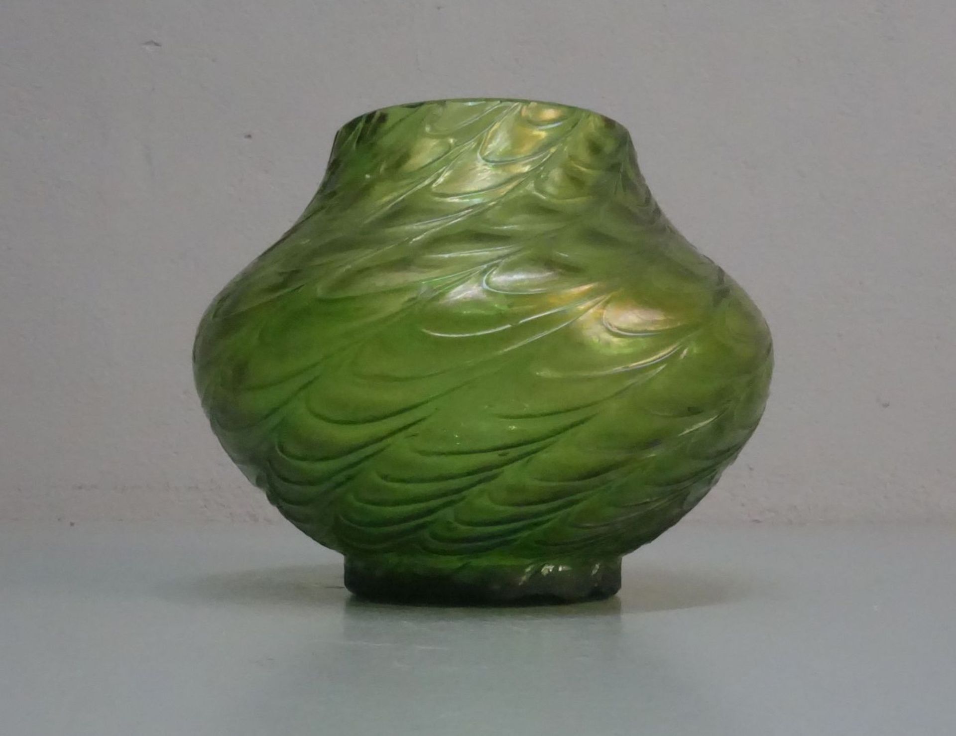 JUGENDSTIL - VASE / art nouveau vase, Glas, Böhmen, Glasfabrik Elisabeth / Elisabethenhütte: - Bild 2 aus 3